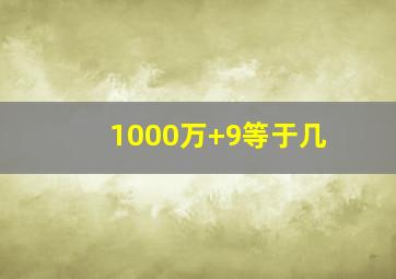 1000万+9等于几