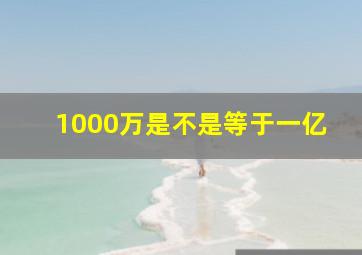 1000万是不是等于一亿