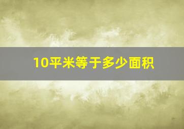 10平米等于多少面积