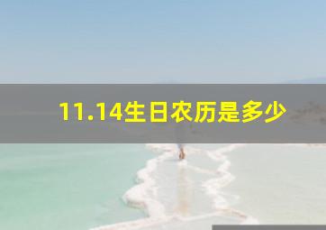 11.14生日农历是多少