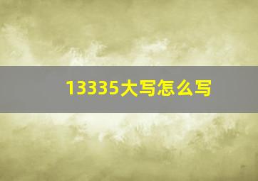 13335大写怎么写