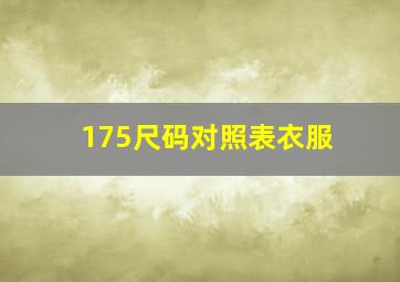 175尺码对照表衣服