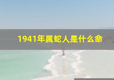 1941年属蛇人是什么命