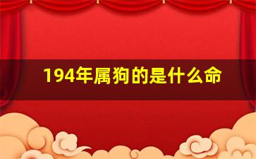 194年属狗的是什么命