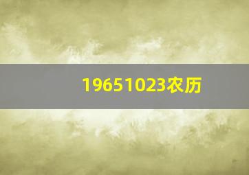 19651023农历