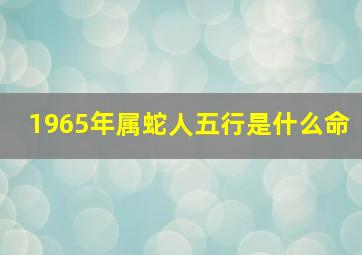 1965年属蛇人五行是什么命