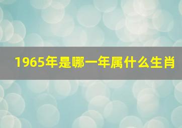 1965年是哪一年属什么生肖