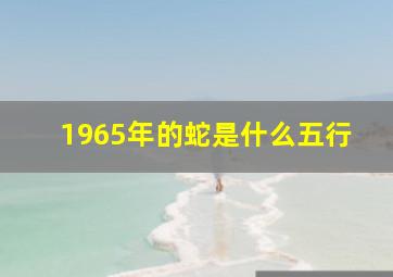 1965年的蛇是什么五行