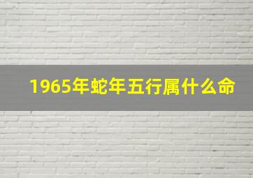 1965年蛇年五行属什么命