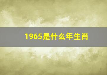 1965是什么年生肖