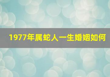 1977年属蛇人一生婚姻如何