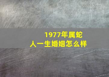 1977年属蛇人一生婚姻怎么样