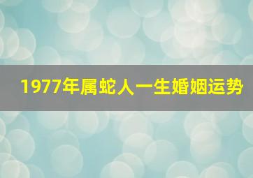 1977年属蛇人一生婚姻运势