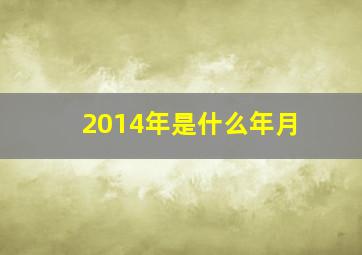 2014年是什么年月