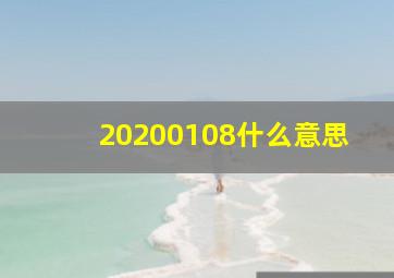 20200108什么意思