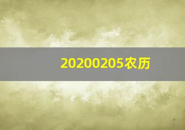 20200205农历