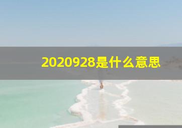 2020928是什么意思