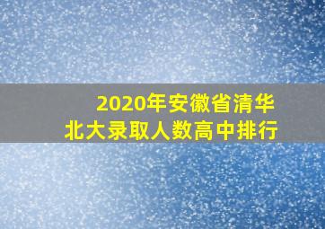 2020年安徽省清华北大录取人数高中排行