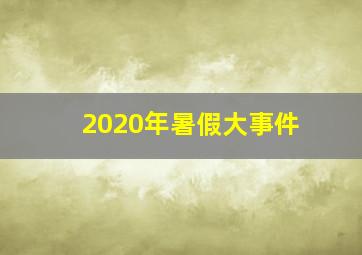 2020年暑假大事件