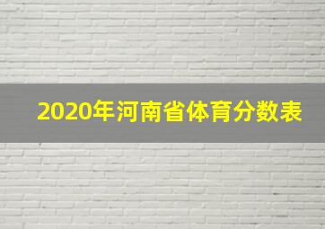 2020年河南省体育分数表