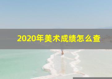 2020年美术成绩怎么查