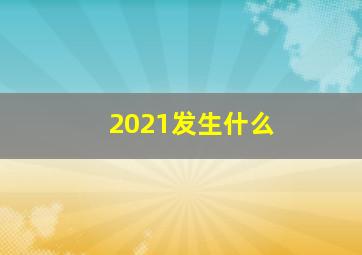 2021发生什么