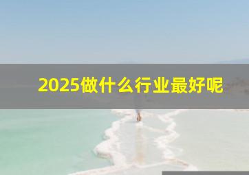 2025做什么行业最好呢