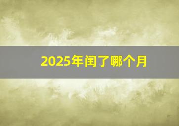 2025年闰了哪个月