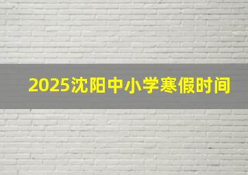 2025沈阳中小学寒假时间