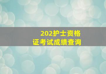 202护士资格证考试成绩查询