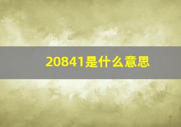 20841是什么意思