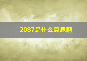 2087是什么意思啊