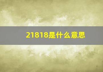 21818是什么意思