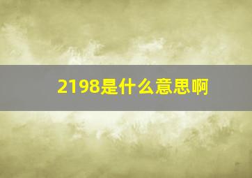 2198是什么意思啊