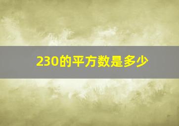 230的平方数是多少