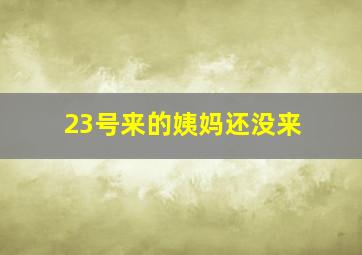 23号来的姨妈还没来