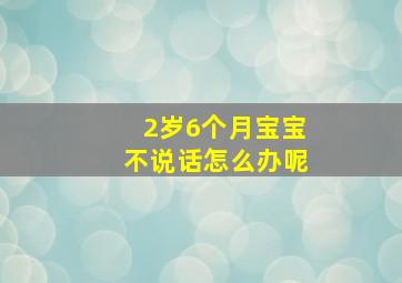 2岁6个月宝宝不说话怎么办呢