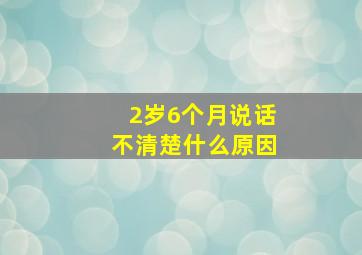 2岁6个月说话不清楚什么原因