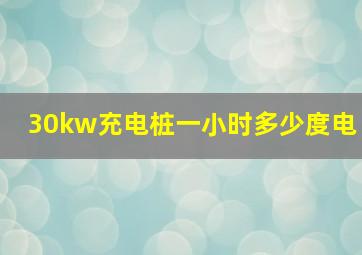 30kw充电桩一小时多少度电