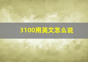 3100用英文怎么说