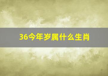 36今年岁属什么生肖