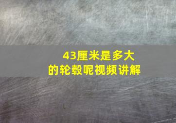 43厘米是多大的轮毂呢视频讲解