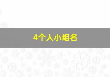 4个人小组名