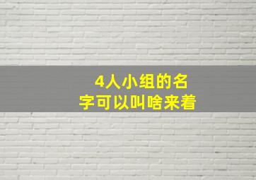 4人小组的名字可以叫啥来着