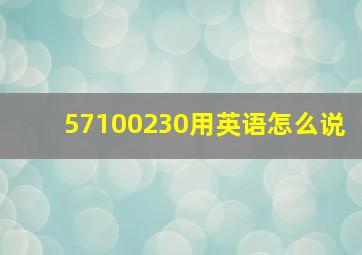 57100230用英语怎么说