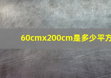 60cmx200cm是多少平方