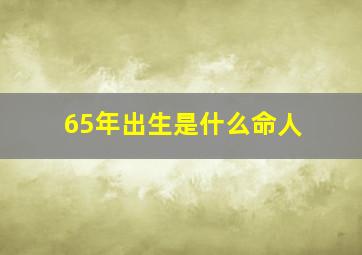 65年出生是什么命人