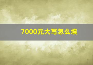 7000元大写怎么填