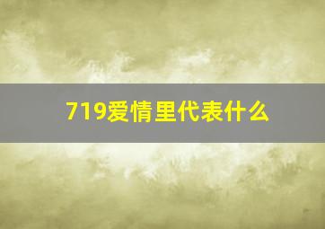 719爱情里代表什么