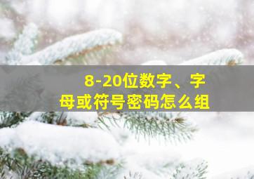 8-20位数字、字母或符号密码怎么组